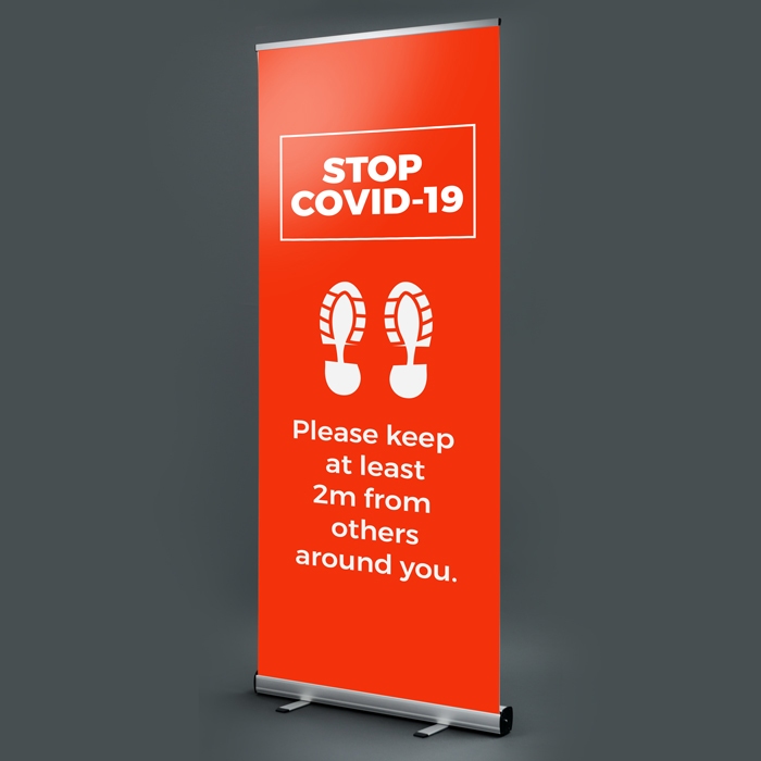 Roller Banner Covid19 Red